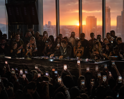 Phones in the DJ booth