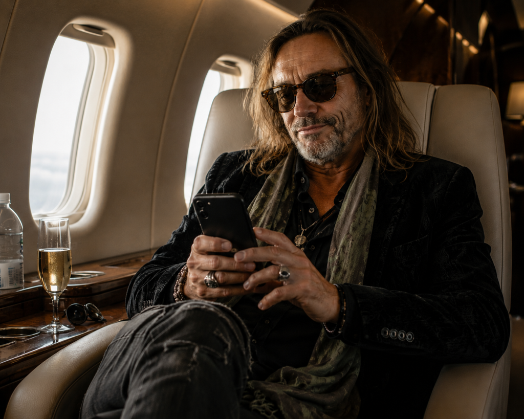 a headliner DJ complaining from his private jet